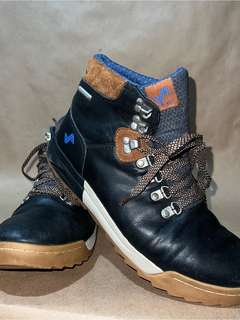 Women's Black and Brown Leather Hiking Boots - Forsake